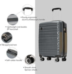 GinzaTravel 28-inch Large Luggage with Spinner Wheels TSA Lock, PP Lightweight Travel Suitcase with Larger Capacity and Lighter Weight, Gray