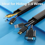 Yecaye TV Cord Hider, 42In Large Cable Hider Black, Wire Covers for 4 Cords, Wire Hiders for TV on Wall, Cable Raceway Concealer, W1.18in H0.6in, Black