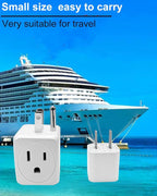 3 Plug Outlet Splitter Adapter 3 Pack - Small Multi Plug Wall Outlet Extender - 3 Way Plug Extension Adapter for Cruise Ship, Home Office, Dorm Room, Travel Essentials, Easy to Install,White
