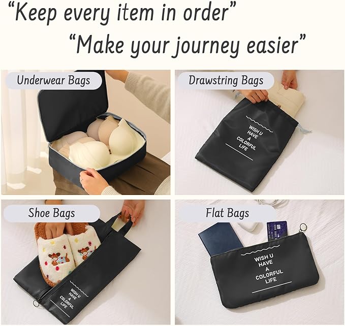 8 Set Packing Cubes for Travel Suitcase Organizer Bags Luggage Packing Cubes Set Travel Essentials Accessories Gifts for Women