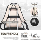 LOVEVOOK Laptop Backpack for Women 17.3 inch,Cute Womens Travel Backpack Purse,Professional Laptop Computer Bag,Waterproof Work Business College Teacher Bags Carry on Backpack with USB Port,Nude