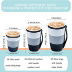 KJQJLY 3 Pack Reusable Iced Coffee Sleeves for Iced Coffee Cups or Drinks Reusable Neoprene Insulated Sleeves for Hot and Cold Drinks from Starbucks, Dunkin, And More (Navy Blue)