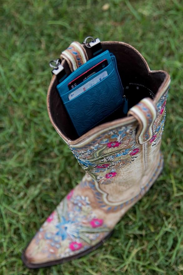 Sidekick Boot Wallet - Genuine Leather Wallets for Men | Travel Wallets Women | RFID Blocking Leather Card Holder | Minimalist Wallets for Holding Multiple Cards & Cash, Pickpocketing Features