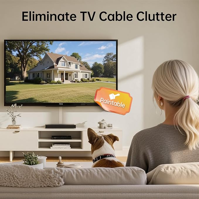 Delamu Black Cord Hider, 85in Cord Covers for 2-3 Wires on Wall, Self-Adhesive Cable Hider, Wire Hiders Wire Covers for TV Cords on Wall, Easy Mount Cable Cover Raceway Kit, W0.95 H0.55in, Black