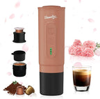 H02PRO Travel Coffee Maker, Portable Espresso Machine for Camping, 20 Bar Mini Coffee Maker Compatible with NS Capsule & Ground Coffee, Battery Operated Self-heating Car Coffee Machines for Travel