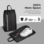 pack all Foldable Plus-Sized Shoe Bag for Travel, Water-Resistant Ultralight Shoe Pouch for Gym, Odor-Resistant Soccer Cleats Bag for Sport (Dual Pocket Version)