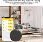Aircawin Mini GPS Tracker, Key Item Finder Locator,No Monthly Fee App for iOS/Android 2023 Latest,Portable Anti-Lost Bluetooth Tag Item Tracker for Luggages/Kids/Pets/Phone/Wallet/Bag-2Pcs-Black+White
