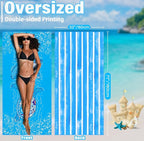Widdonen Lightweight Thin Microfiber Beach Towel Sand Free Quick Dry Absorbent Compact Soft Pool Swim Travel Towels Extra Large Oversized Beach Accessories Packable Essentials Stuff Gifts for Adult