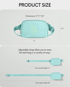 ODODOS Unisex Mini Belt Bag with Adjustable Strap Small Fanny Pack for Workout Running Traveling Hiking, Icing Blue