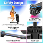 smilesun Scooter Luggage For Kids & Adults， Hardside Ride On Suitcase For Kids Ages 4-15 Multifunctional Lightweight Foldable Carry On Luggage With Wheels Ride On For Children Teenagers（Coal Black）