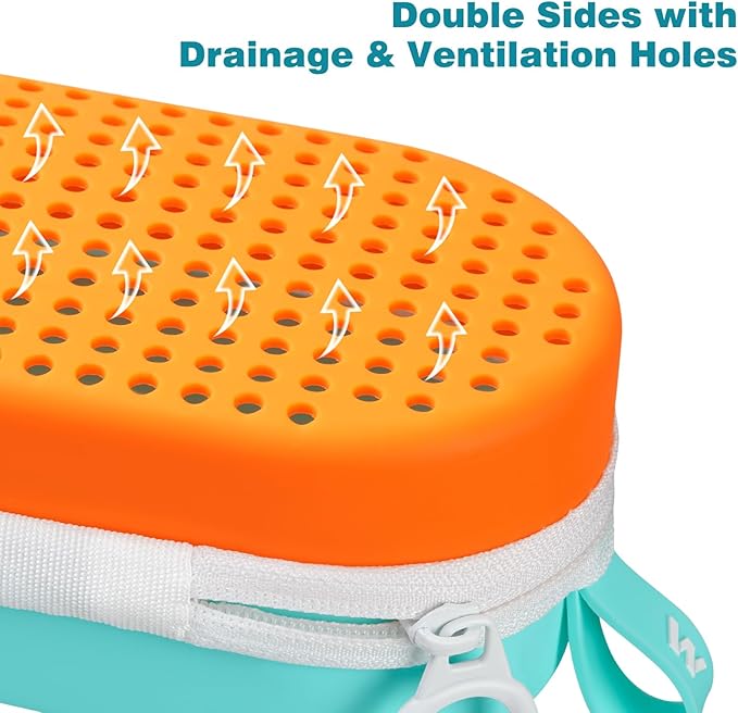 Swim Goggle Case For Swimming Goggles, Swimmer Gifts for Kids Teens Adults, Silicone Cases with Drain Hole