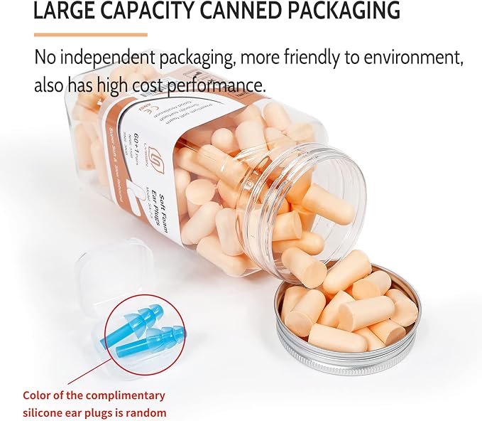 LYSIAN Ultra Soft Foam Ear Plugs for Sleeping Noise Cancelling - 38dB Noise Reduction Earplugs for Snoring, Work, Shooting (Beige Color)