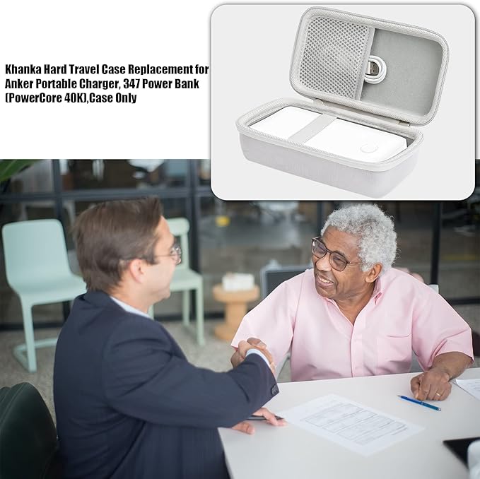 khanka Hard Travel Case Replacement for Anker 347 Power Bank (PowerCore 40K), 40,000mAh Battery Pack, Case Only (White)