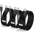 3-Pack Black [6.6FT+6.6FT+10FT] 60W USB C to USB C Cable, Type C Fast Charging Cable for iPhone Air 17 16e 16 15 Pro Plus Pro Max，for Galaxy S25, for iPad Pro/Air/mini, for MacBook Pro/Air and More