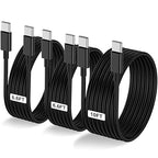 3-Pack Black [6.6FT+6.6FT+10FT] 60W USB C to USB C Cable, Type C Fast Charging Cable for iPhone Air 17 16e 16 15 Pro Plus Pro Max，for Galaxy S25, for iPad Pro/Air/mini, for MacBook Pro/Air and More