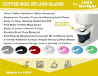 Coffee Mug Cup Splash Splatter Guard Screen compatible with Keurig and other single serve brewing machines (White)
