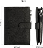 Passport wallet and Card Slot Combo RFID Blocking Slim Leather Travel Passport Wallet for Men and Women with Zippered Coins Pocket Passport holder,Black
