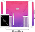 WANDF Drawstring Backpack with Shoulder Pad Sports Gym Backpack with Mesh Pocket String Bag for Women Men(Rose Gradient)