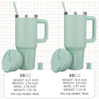 BJPKPK 40oz Stainless Steel Insulated Tumbler With Handle And Lid Straw Travel Coffee Mug Thermal Cup,Pistachio Green