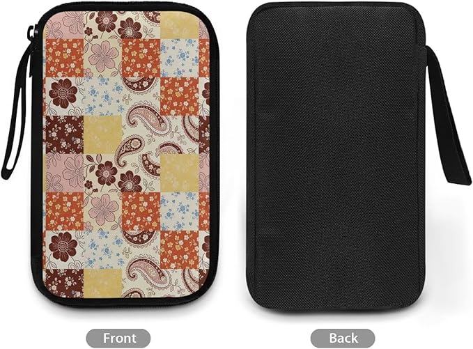 Patchwork Electronic Organizer Tech Accessory Pouch Electronic Accessories Carry Case Storage Bag for Cable Cord SD Card Travel Bag Cable Organizer