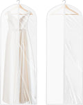 Simple Houseware 65-inch Clear Garment Bags with Zipper for Gowns, Suits, Dresses, Costumes, Uniforms, 2 Pack