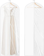 Simple Houseware 65-inch Clear Garment Bags with Zipper for Gowns, Suits, Dresses, Costumes, Uniforms, 2 Pack
