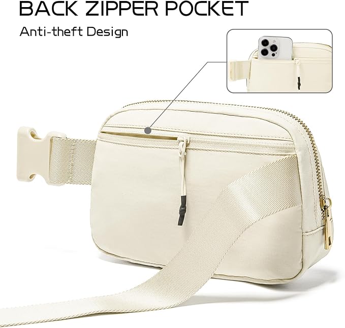 Gitus Personalized Gifts Birthday Gifts for Girls Fanny Pack Cross Body Bags with Initial Letter Preppy Stuff Gifts for Her Girlfriend Wife Sister Friends Mom (Ivory-A)