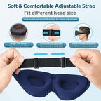 ZGGCD Sleep Mask for Side Sleeper, Light Blocking Sleeping Eye Mask for Women Men, 3D Contoured Cup Night Blindfold, Luxury Eye Cover Eyeshade with Adjustable Strap for Travel, Nap, Blue