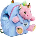 Naturally KIDS 【Upgraded】 Medium Backpack w Removable Pink Unicorn Toy for Girls Age 4-7 | Side & Inner Pockets, Reflective Logo, Name Tag | Unicorn Gifts for 5 Year Old Girls – Medium size