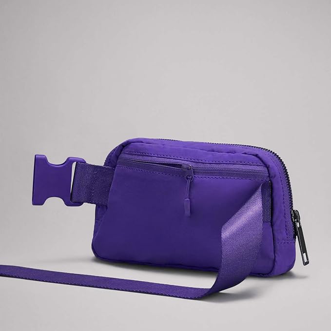 YOSHUYUKI Cross Body Fanny Packs for Women Men Fashion Waist Bag Pouch Nylon Small Travel Crossbody Bags Mini Purse Everywhere Belt Bag Bum Bag with Adjustable Strap for Workout Running Hiking Violet