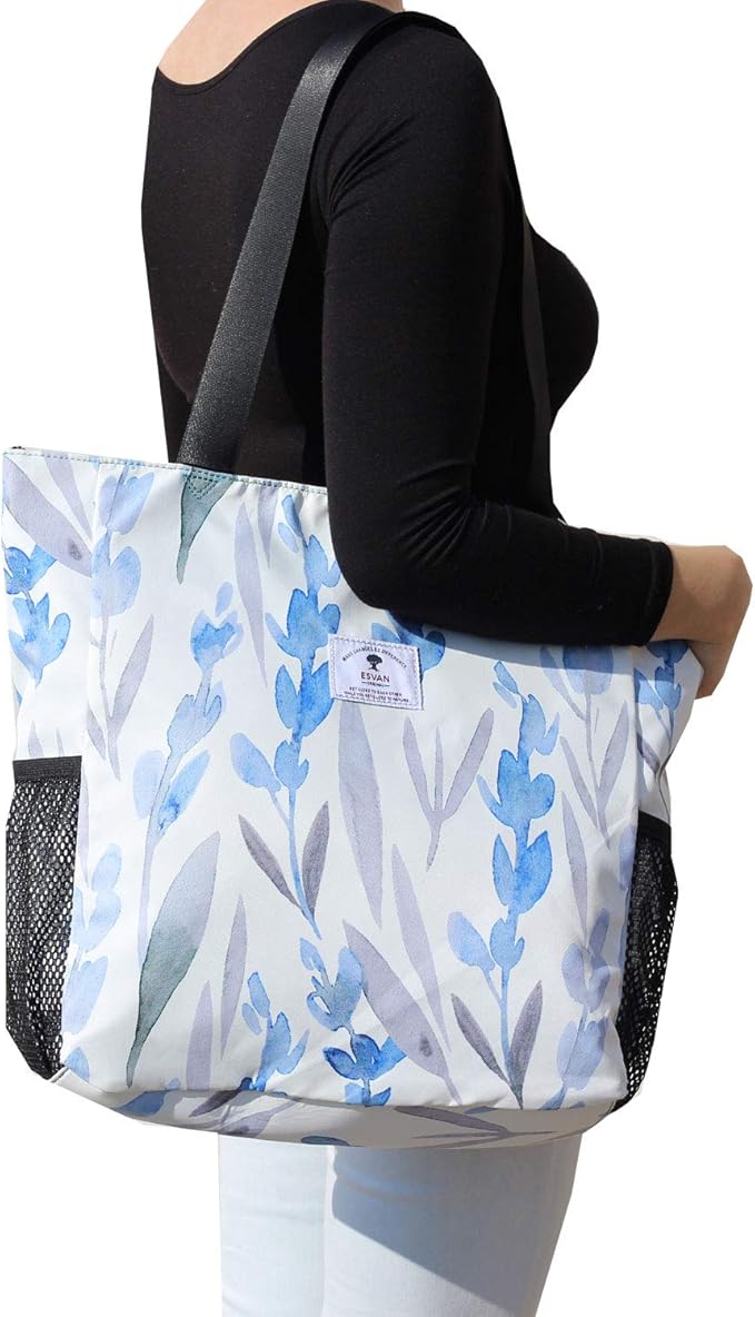 Original Floral Water Resistant Large Tote Bag Shoulder Bag for Gym Beach Travel Daily Bags Upgraded