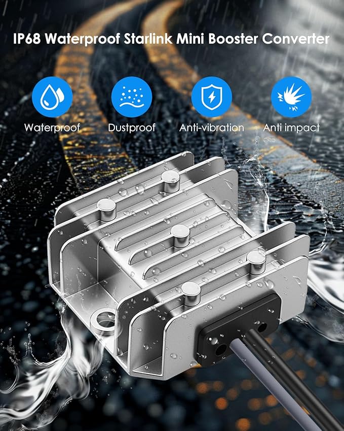 Starlink Mini Step Up Cigarette Lighter Converter Adapter, Step Up 12-28V to 30V 3.5A Conversion Router, DC 12V Power Cord Boost Converter for Starlink Mini Power Supply with DC Female Plug