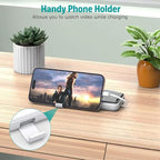 Portable Charger with Built in Cables,10000mAh Slim USB C Power Bank,5 Output 3 Input LED Display High Speed External Battery Pack Travel Phone Charger for iPhone Samsung Pixel LG Moto iPad,White