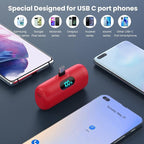 Small Portable Charger for iPhone 17/16/15 Series,5000mAh 3A PD USB C Power Bank,Mini LCD Display Battery Pack for iPhone 17/17Pro/16Plus/16Pro/15Pro Max,Samsung,Android/Moto/LG etc (Pink)
