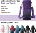 DYSANKY Insulated Water Bottle | Thickened Stainless Steel Vacuum Metal | Portable Sports Water Jug for Gym and Hiking with Straw, Carrier Bag, Handle Strap | BPA-Free 40 oz