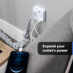 GE 6-Outlet Grounded Tap, Grounded Adapter, Outlet Splitter, Charging Station, 3-Prong, Plug Adapter, Cruise Essentials, ETL Listed, 2 USB-C, 12W, Wall Tap, White - 85851