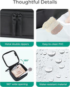 BAGSMART Mini Clear Makeup Bag for Women Portable Travel Toiletry Bag, Cute Small Water-Resistant Cosmetic Bag TSA Approved Clear Makeup Case Pouch with Zipper for Car Essentials(Blush Pink)