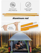 JOYTUTUS Pickup Truck Tent 5.5ft Bed Tent with Removable Awning, Waterproof PU2000mm Double Layer for 2 Person, Portable Truck Bed Tent - Green, Aluminum Pole