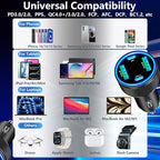 USB C Car Charger, KYOHAYA 2Pack 90W 4-Port Dual USB-C & USB-A Car Power Cigarette Lighter PD/QC3.0 Type C Car Carplay Charger Fast Charging for iPhone 17 17 Pro 16 15 14 13 12 11/Galaxy S26 S25/Pixel