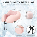 urnexttour Travel Pillow for Airplane Memory Foam Neck Pillow, Soft & Support Travel Pillow for Travelling, Sleeping Rest, Car, Train and Home Use (Pink)