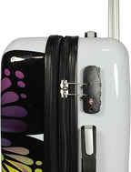 World Traveler VentureX Airline Approved 2-Piece Carry-On Luggage Set – Lightweight Hardside Polycarbonate Suitcase with Spinner Wheels - Butterfly