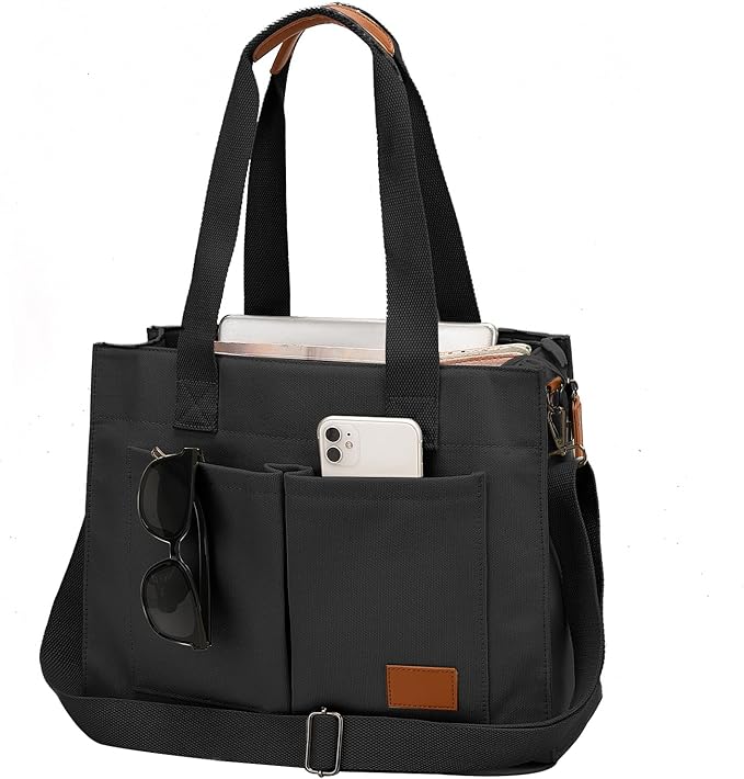Canvas Laptop Tote Bag for Women | Pockets, Stands Upright, Convertible
