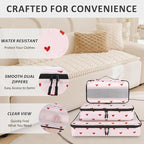 U+U 5 Set Packing Cubes for Travel Essentials Ultralight Luggage Packing Organizers with Laundry Bag and Shoe Bag for Vacation, Business Trip and Camping (Sweetheart Pink)