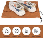 LAKE OF FIRE 8 Pcs Single Shoe Bags for Travel - 18"X9" Packing Shoe Travel Bags for Suitcase, Shoes (Brown)