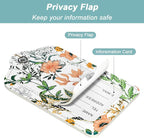 Rimilak 3 Pcs PU Leather Luggage Tags for Suitcase, Travel Cruise Luggage Tag with Privacy Flap, Name ID Label and Metal Loop for Women Men Baggage Handbag School Bag Backpack, Daisy Flowers