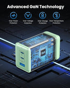 150W USB C Charger Block,GaN III Compact Foldable Wall Charger 3 Port Fast Charging Station,PD QC PPS Portable USB C Hub 100W Laptop Adapter for MacBook Pro/Air,iPad,iPhone 17/Pro,Galaxy S24,Dell etc