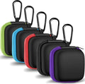 Earbud Case Portable EVA Carrying Case Storage Bag Cell Phone Accessories Organizer with Carabiner for Wired/Wireless Headphones, SD Memory Card, Camera Chips(Square, 5 Pack2)