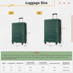 2 Piece Luggage Sets with Bags, Lightweight ExpanableCarry on Luggage Sets, Hardshell ABS Spinner Wheels Suitcase with TSALock,for Women Men, 20 IN & 24 IN, Green