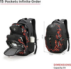 Swissdigital Laptop Backpack with USB Charging Port, Travel Backpack Fits 15.6 inches Computer, 31L Backpack for Men, Flame Red | SD803-97
