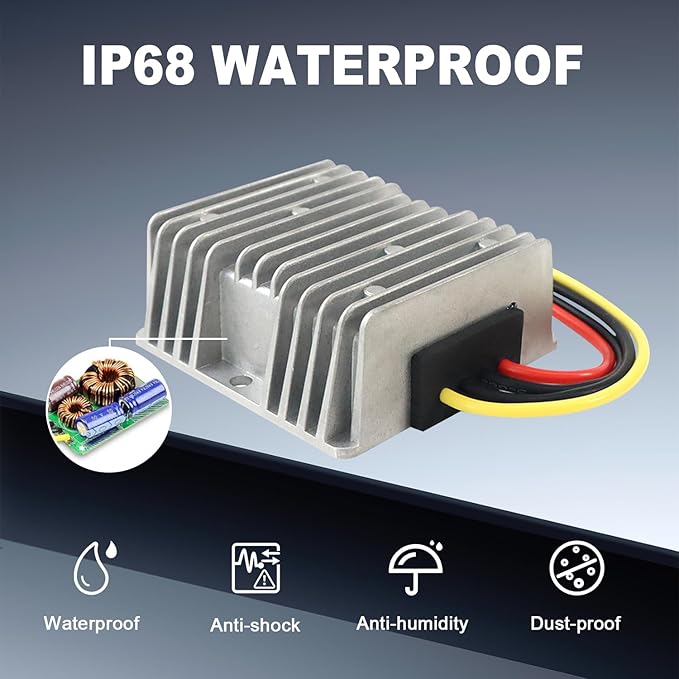 8-36V to 12V DC Boost Buck Converter, 20A 240W Voltage Regulator DC Step Up Step Down Power Supply Module for Car Truck RV Automotive Electronics LED Driver